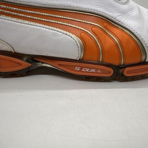 Puma Super Cell Fusion Ice Golf Shoes White, Orange, Silver Size 9.5 (18581607) main image 8